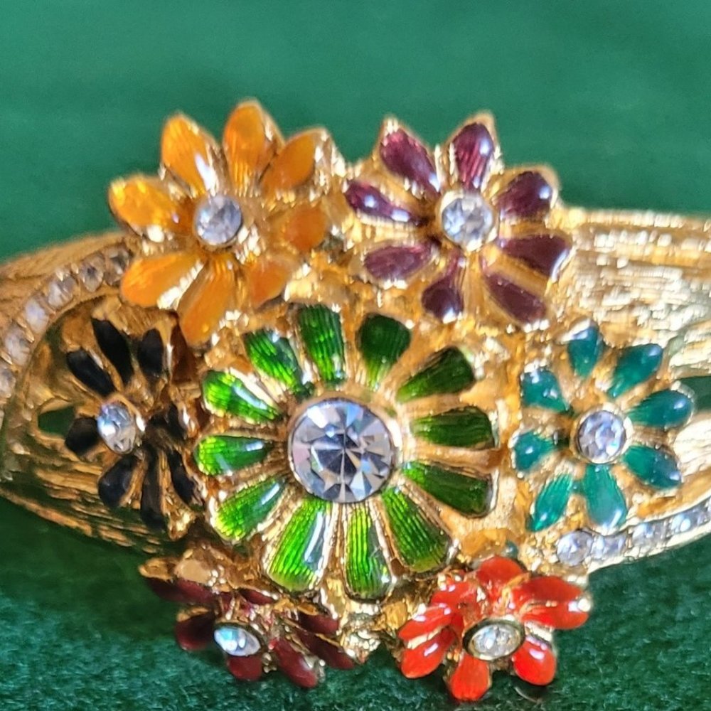 Ivana Trump rhinestone flower bracelet watch